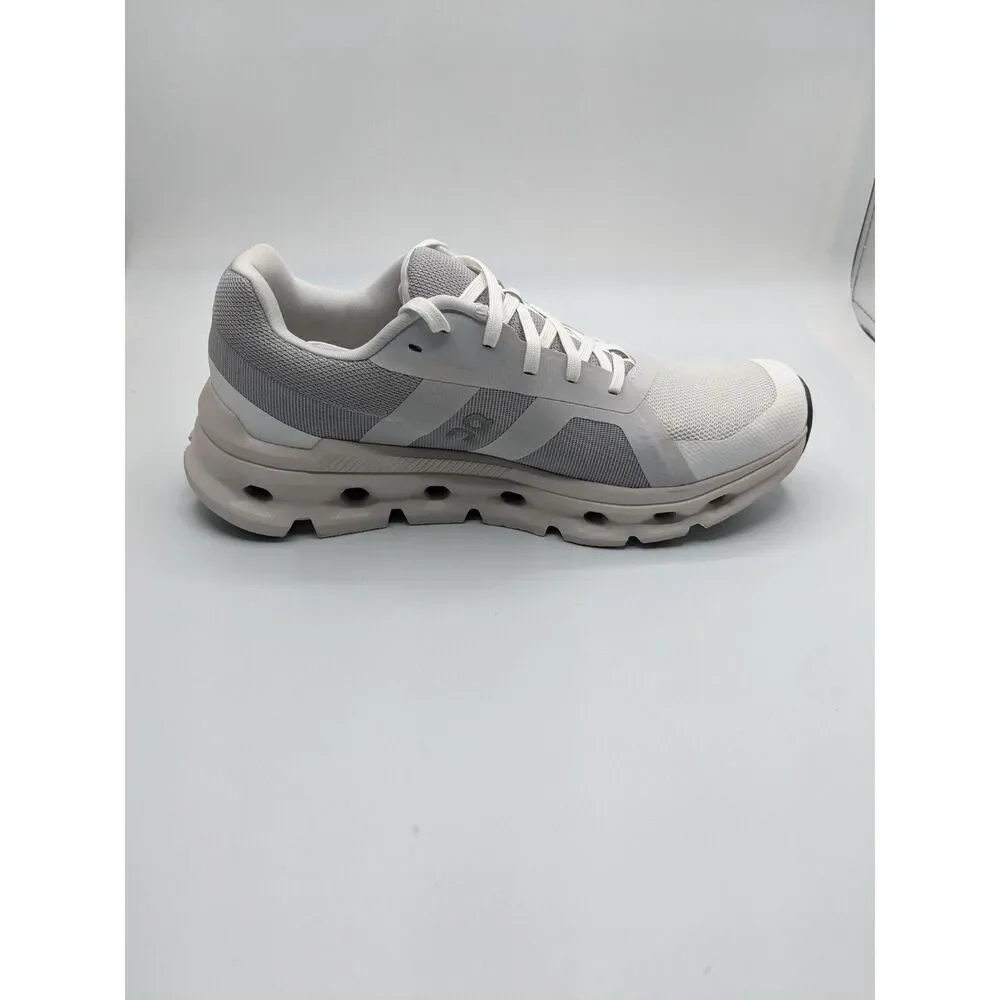 On Women's Cloudrunner Sneakers, White/Frost, 8 Medium US - Picture 6 of 9
